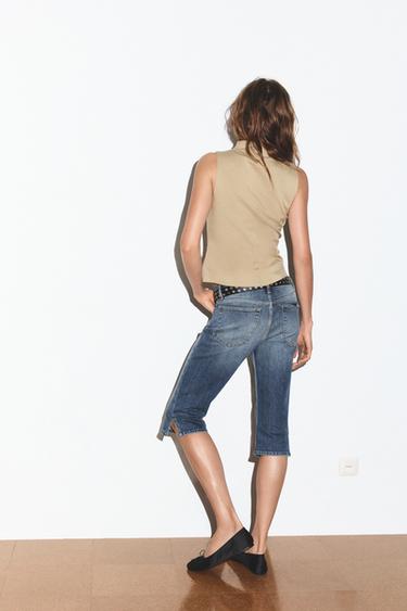 BUTTONED ELASTICATED TOP - Mid-camel by Zara - Image 4