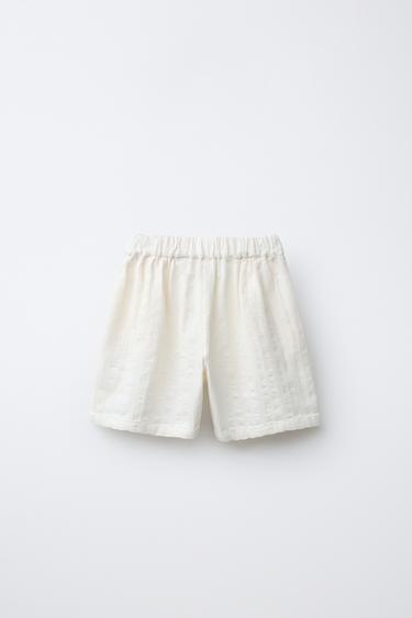 TEXTURED BERMUDA SHORTS - Ecru by Zara - Image 1