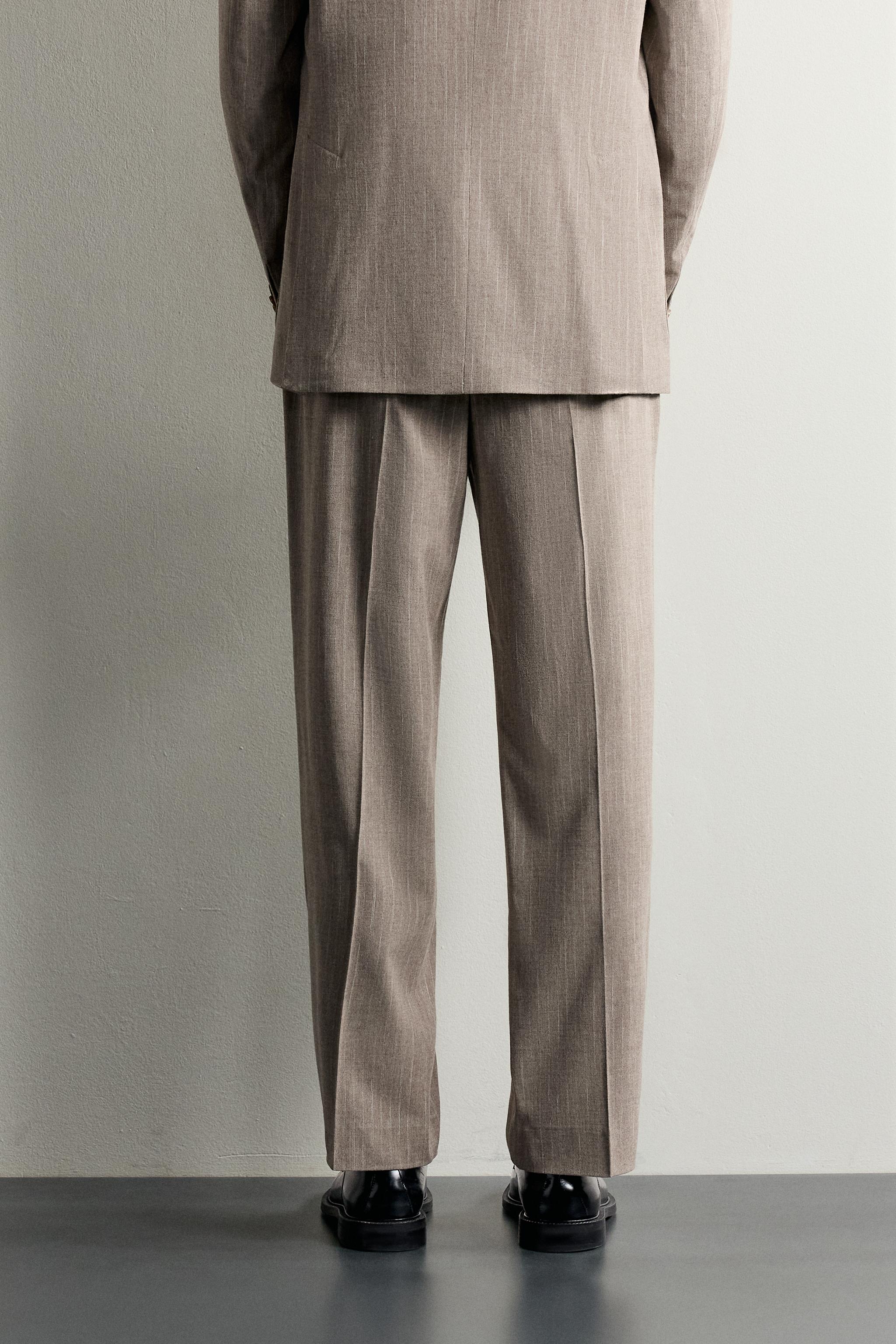 Мужские брюки Zara REGULAR FIT PINSTRIPE SUIT TROUSERS — фото 3