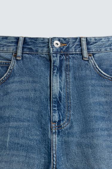 RELAXED FIT RIPPED JEANS - Mid-blue by Zara - Image 7
