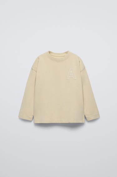 T-SHIRT MET LETTER - Geel van Zara - Afbeelding 0