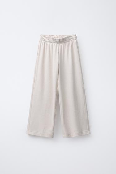SOFT TOUCH WIDE-LEG TROUSERS - Ecru by Zara