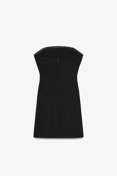 MINI DRESS WITH BOWS - Black by Zara - Image 7