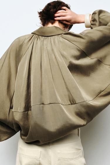 PUFFED BOMBER JACKET - ZW COLLECTION - Light khaki by Zara - Image 2