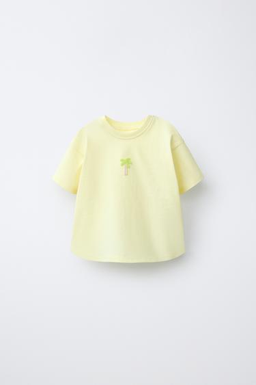 تيشيرت برقعة كروشيه - أصفر by Zara