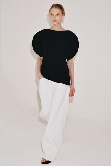 Zaras TOPP MED PUFFÄRM ZW COLLECTION - Svart