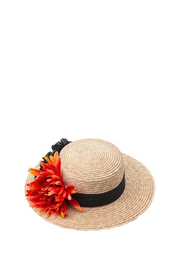 SOMBRERO RAFIA FLORES
