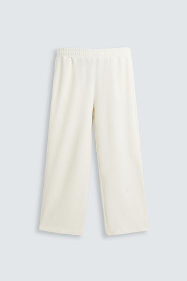 VERTICAL TEXTURED JOGGERS - Oyster-white by Zara