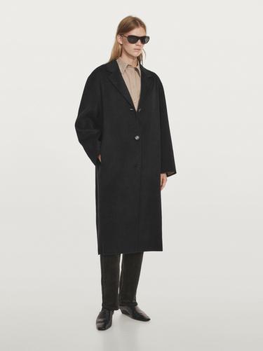 Zara Long wool blend coat - Black
