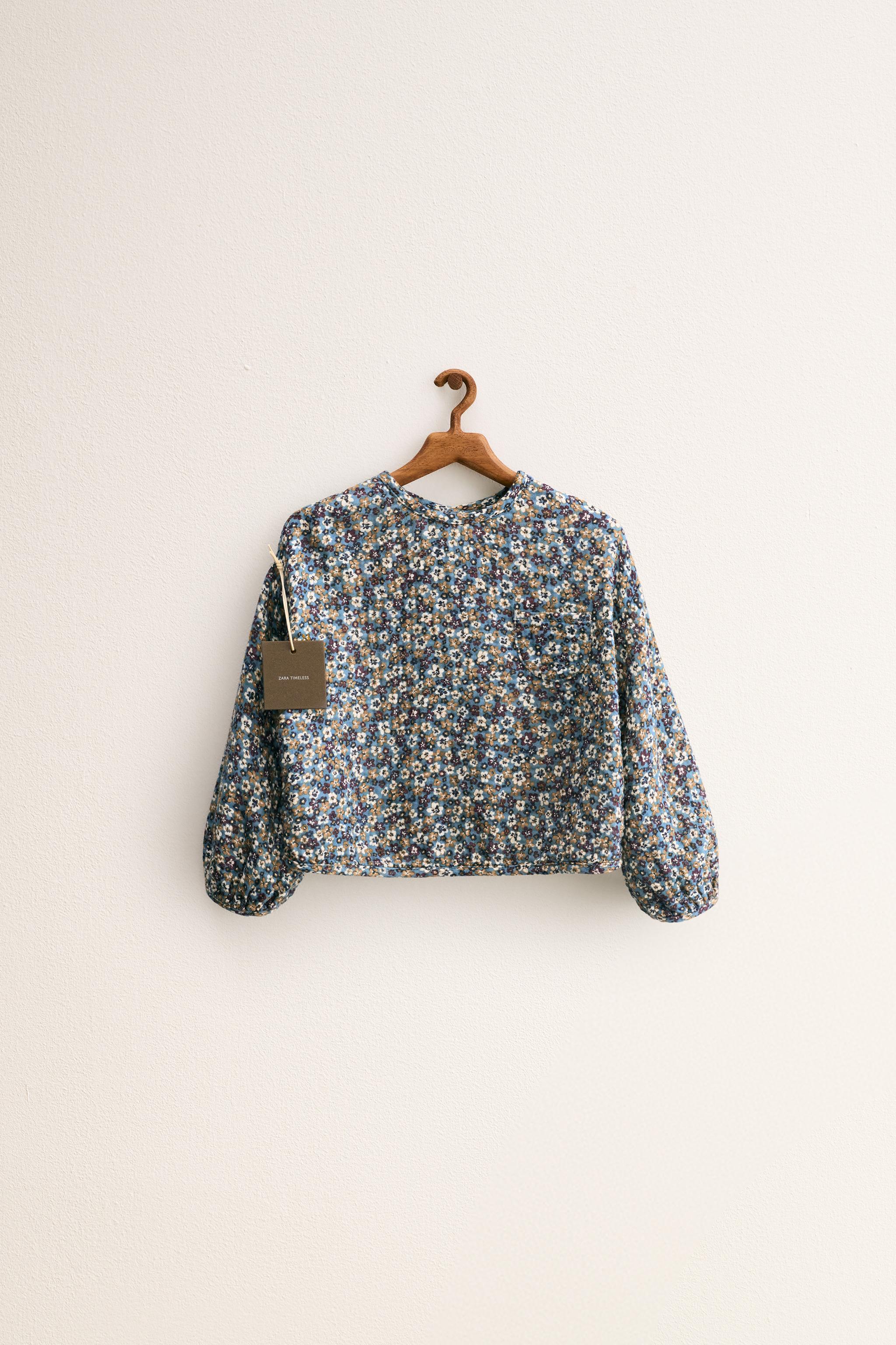 ZARA TIMELESS - FLORAL PRINT BLOUSE - Green / Blue | ZARA Canada