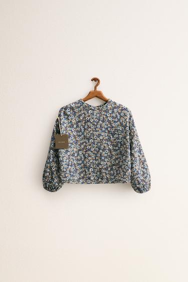 ZARA TIMELESS - FLORAL PRINT BLOUSE - Green / Blue by Zara