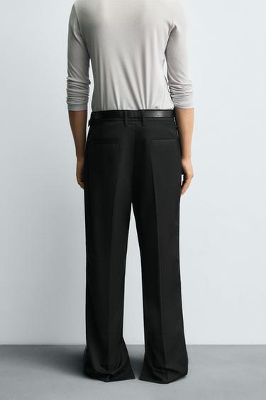 STRAIGHT-LEG TROUSERS WITH VENTS - Black by Zara - Image 2