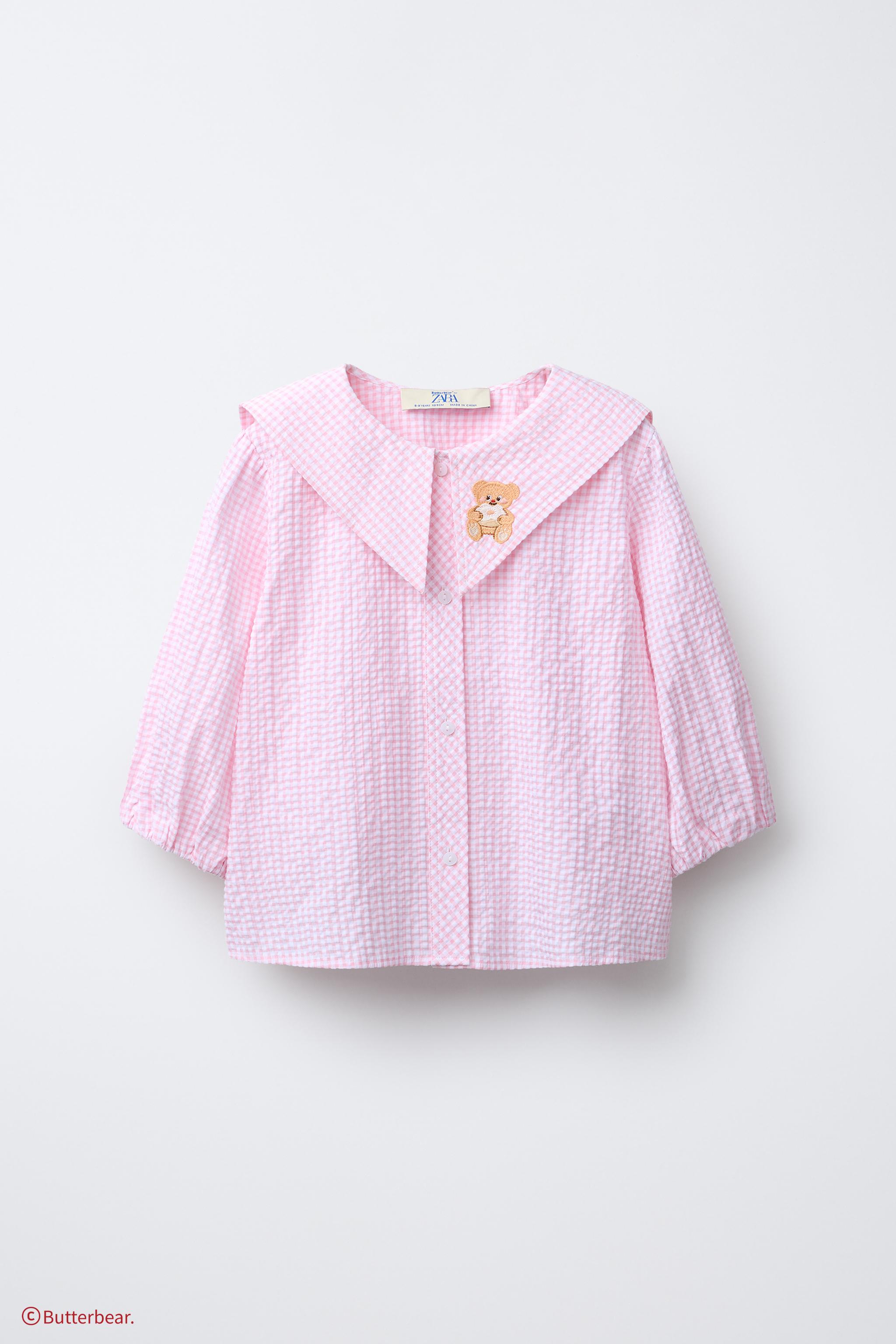 ギンガムチェック柄 BUTTERBEAR © シャツ - ピンク | ZARA Japan