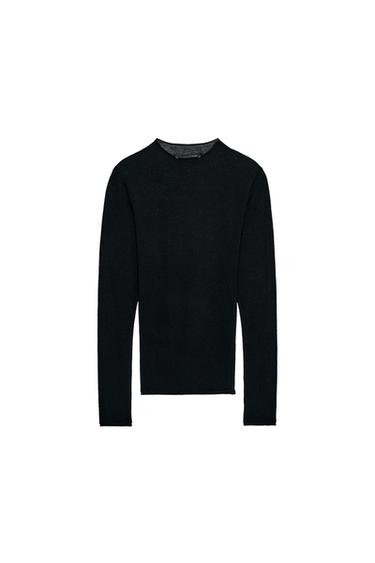 Zara EXTRA FINE WOOL AND SILK TOP - Black