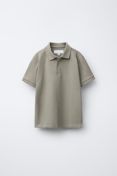 BASIC PIQUÉ POLO SHIRT - Brown / Taupe by Zara