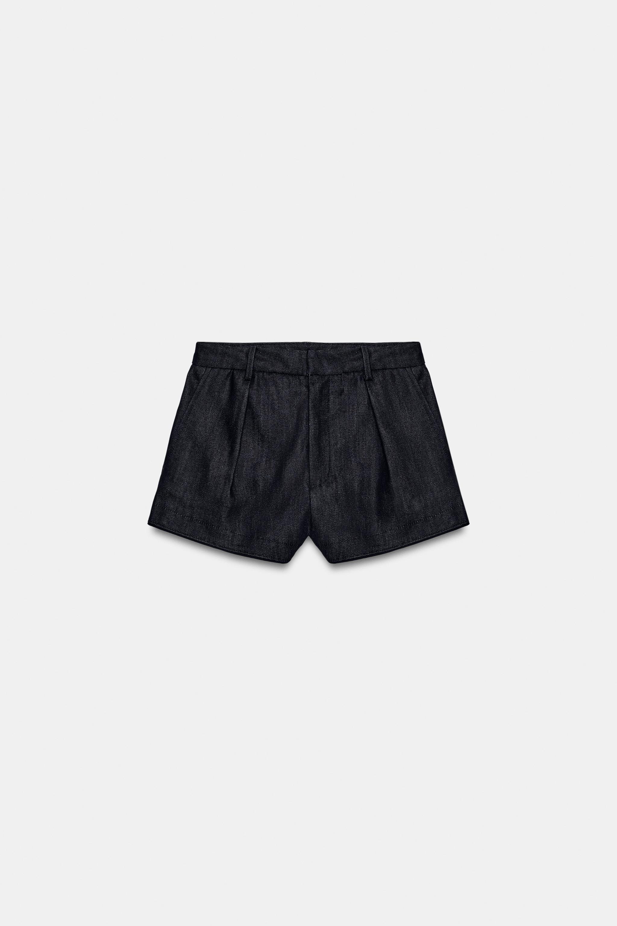 ZW COLLECTION PLEATED DENIM SHORTS