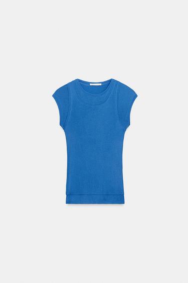 SUPIMA® DOUBLE EFFECT T-SHIRT - Electric blue by Zara