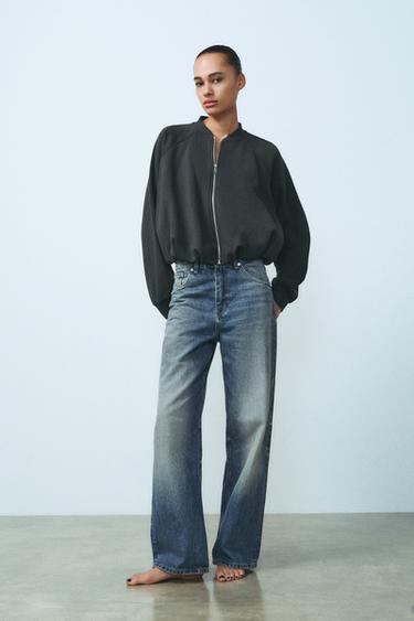 ПЛЮШЕНО БОМБЪР ЯКЕ - Тъмно сиво от Zara