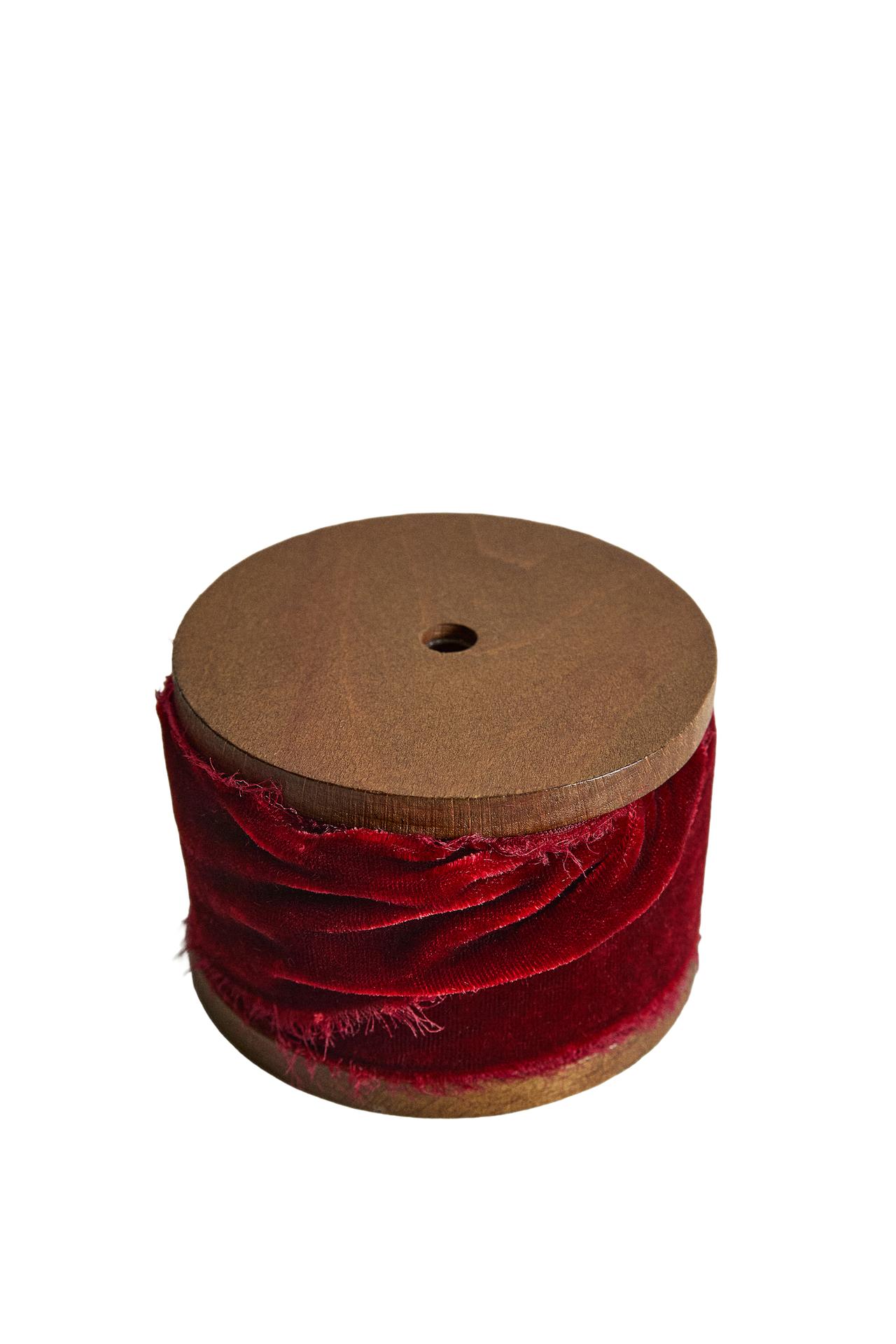 FRAYED VELVET CHRISTMAS GIFT RIBBON