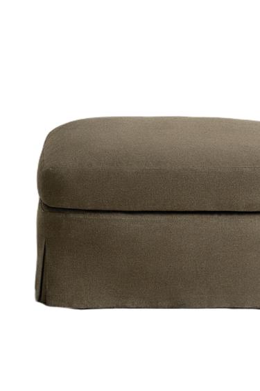 غلاف كتان لمسند القدمين FOOTSTOOL 01 - رمادي الخاص بـ Zara