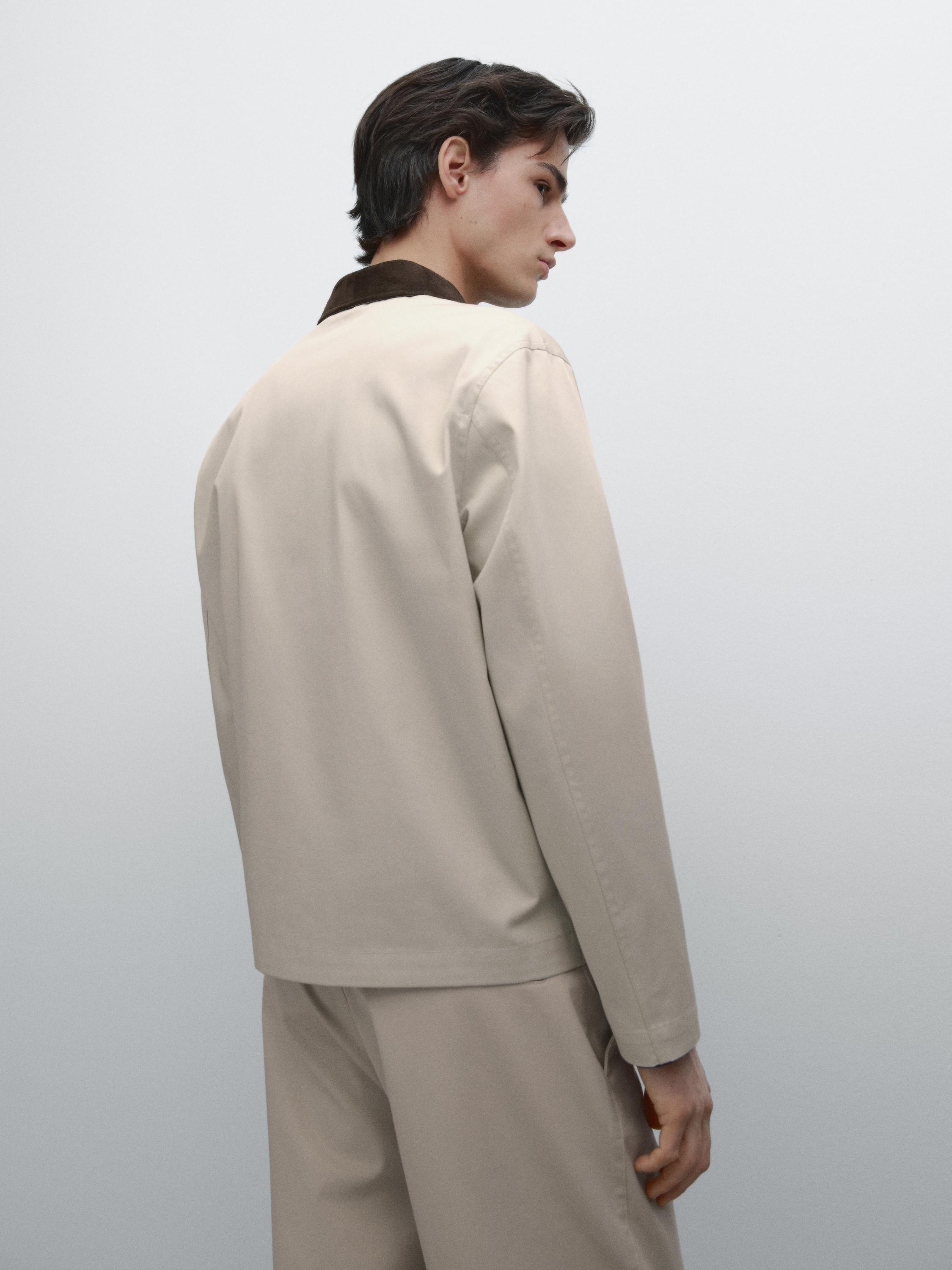 100% cotton jacket with collar detail