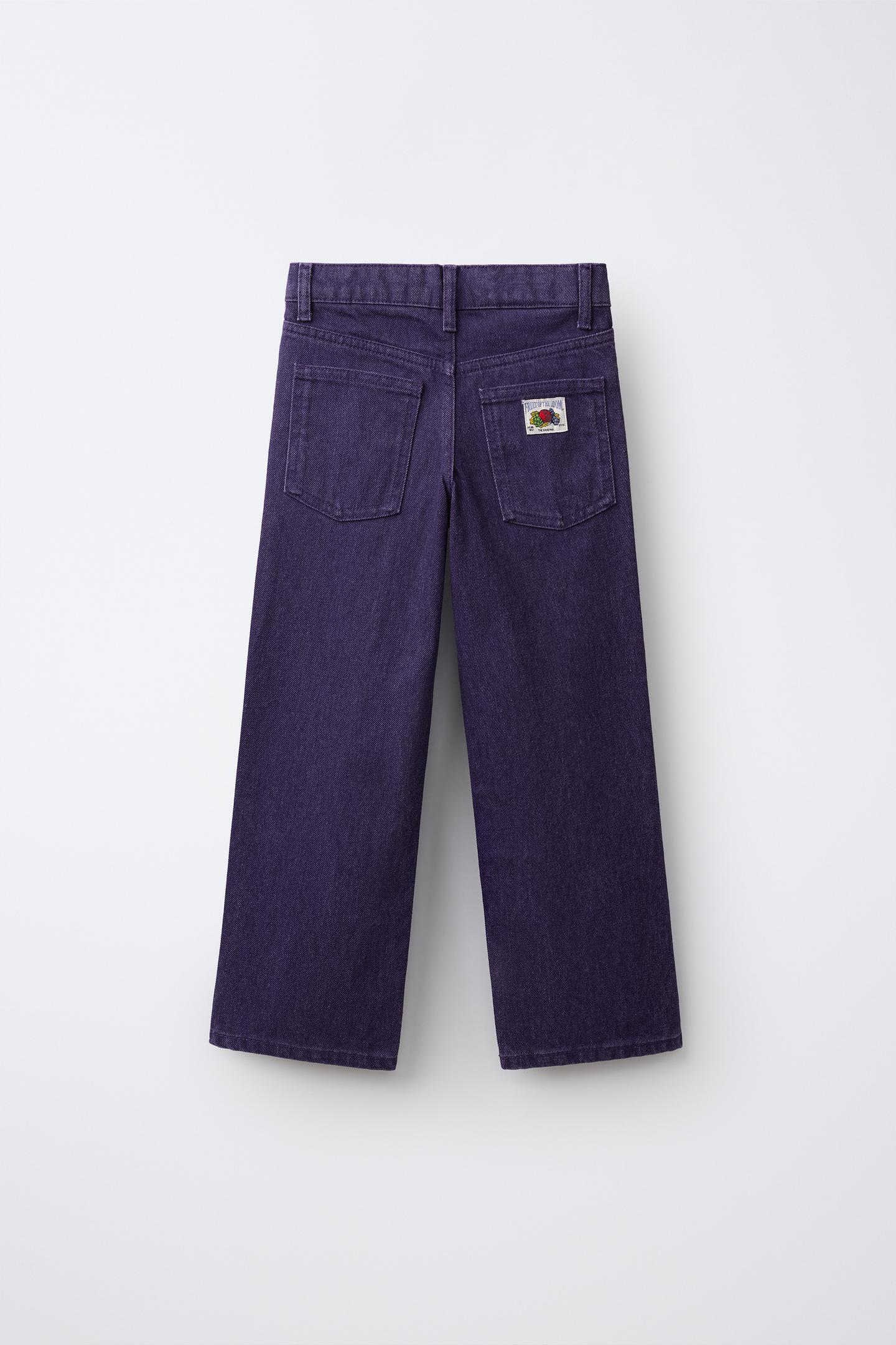 Детские джинсы Zara Fruit OF the Loom Straight, цвет: Сиреневый — фото 2