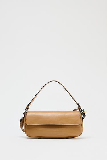 Zara 雙提把斜挎包 - 深棕黃色