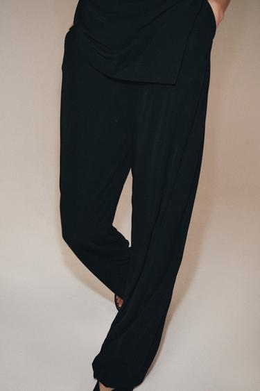 WIDE-LEG LONG TROUSERS - Black by Zara - Image 1