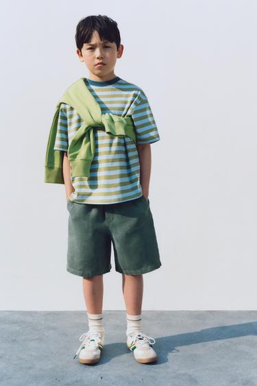 STRIPED T-SHIRT - Green by Zara