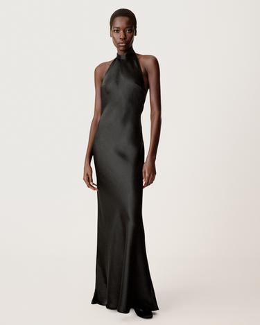 SATIN HALTER DRESS 50TH ANNIVERSARY - Black by Zara
