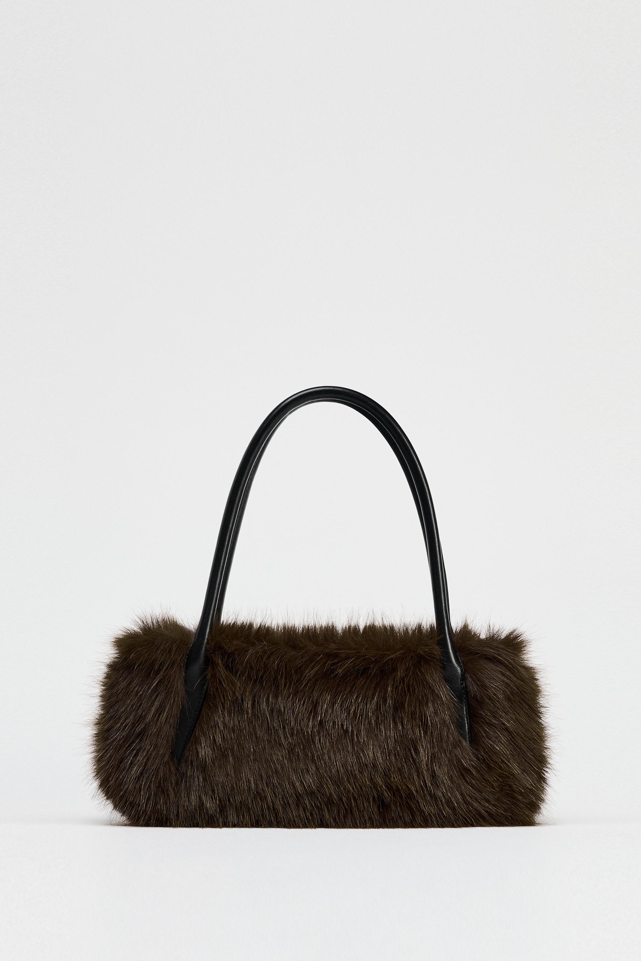 LIMITED EDITION FAUX FUR SHOULDER BAG Brown ZARA United Kingdom