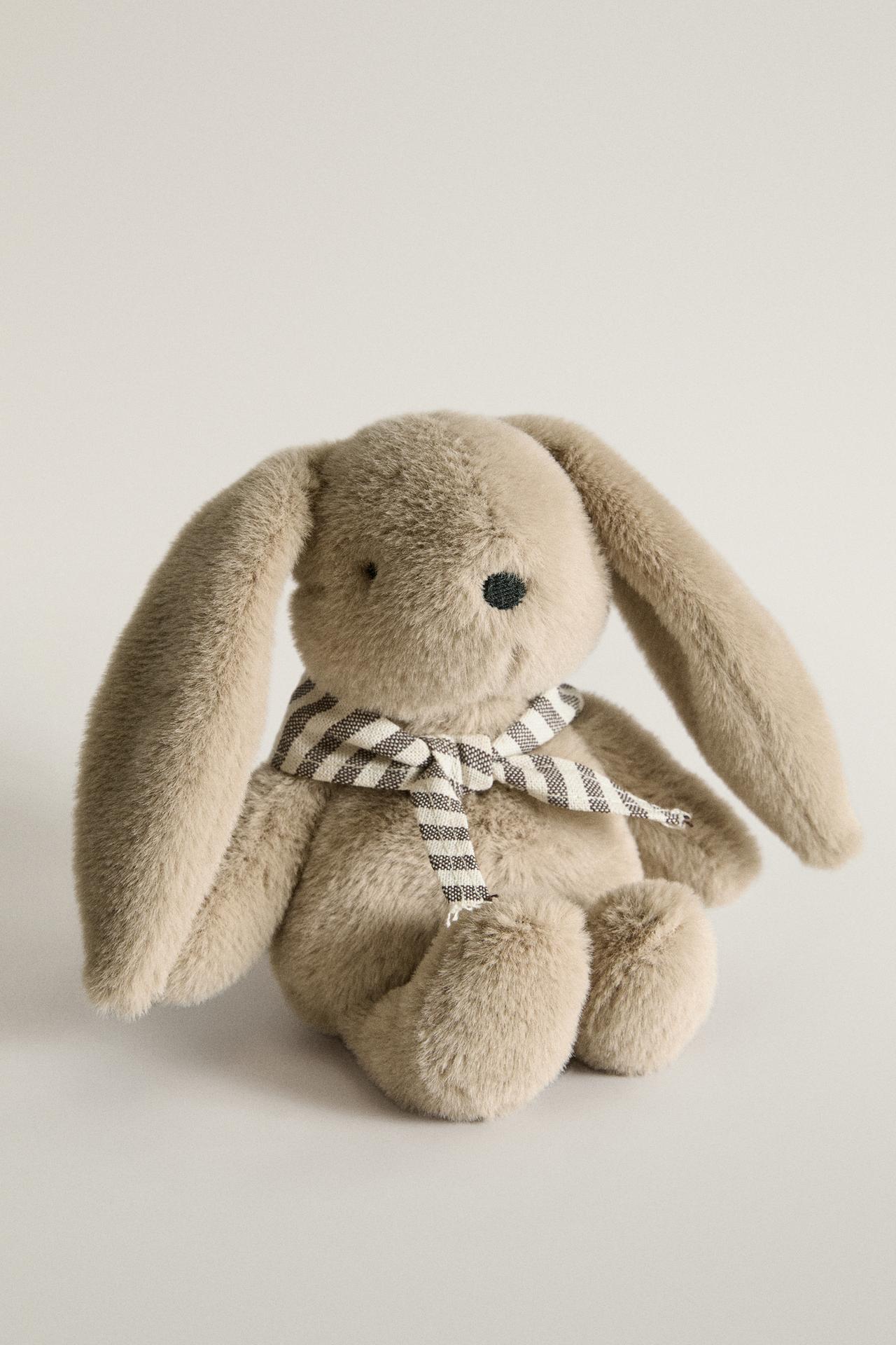 KIDS RABBIT PLUSH TOY IN BOX — Dark beige
