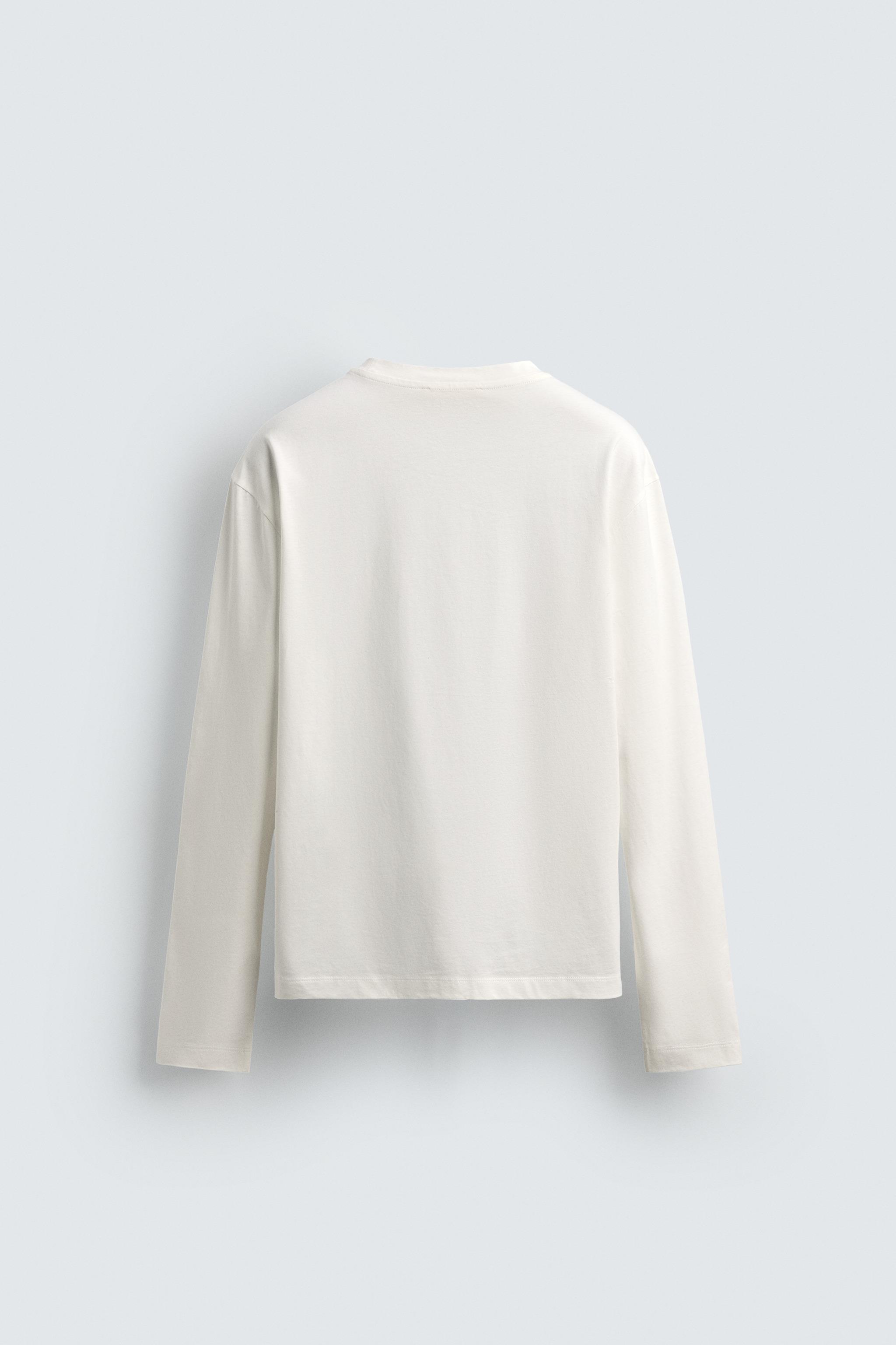 トップス 8egreedy long sleeve t-shirt white LIMITED EDITION MERCERISED LONG SLEEVE T-SHIRT - White | ZARA India