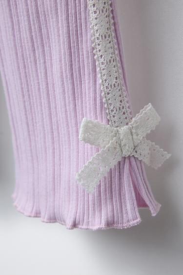 FLARE TROUSERS WITH SIDE STRIPE AND TIE - Mauve by Zara - Image 3