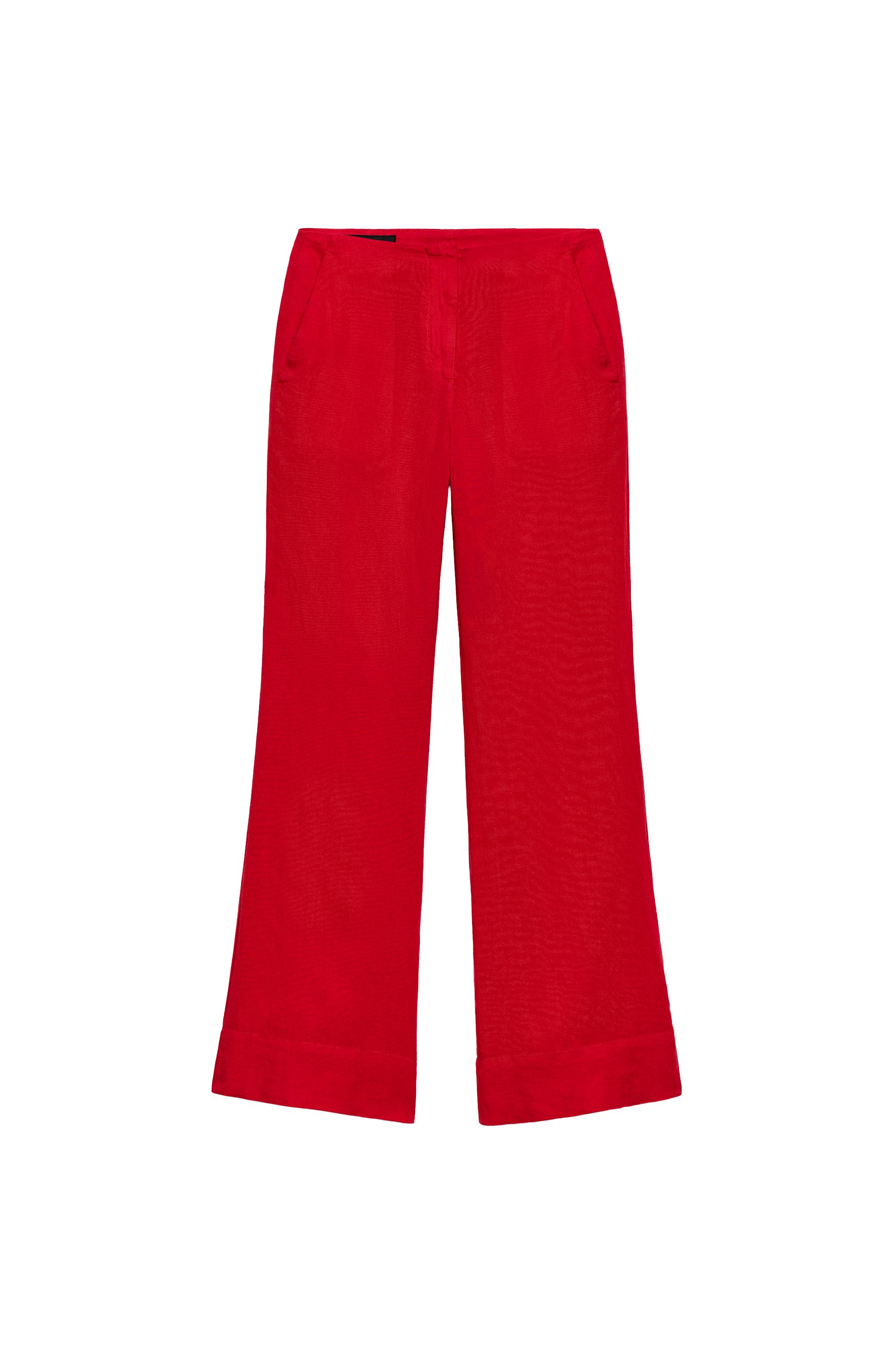 STRAIGHT LEG LINEN PANTS