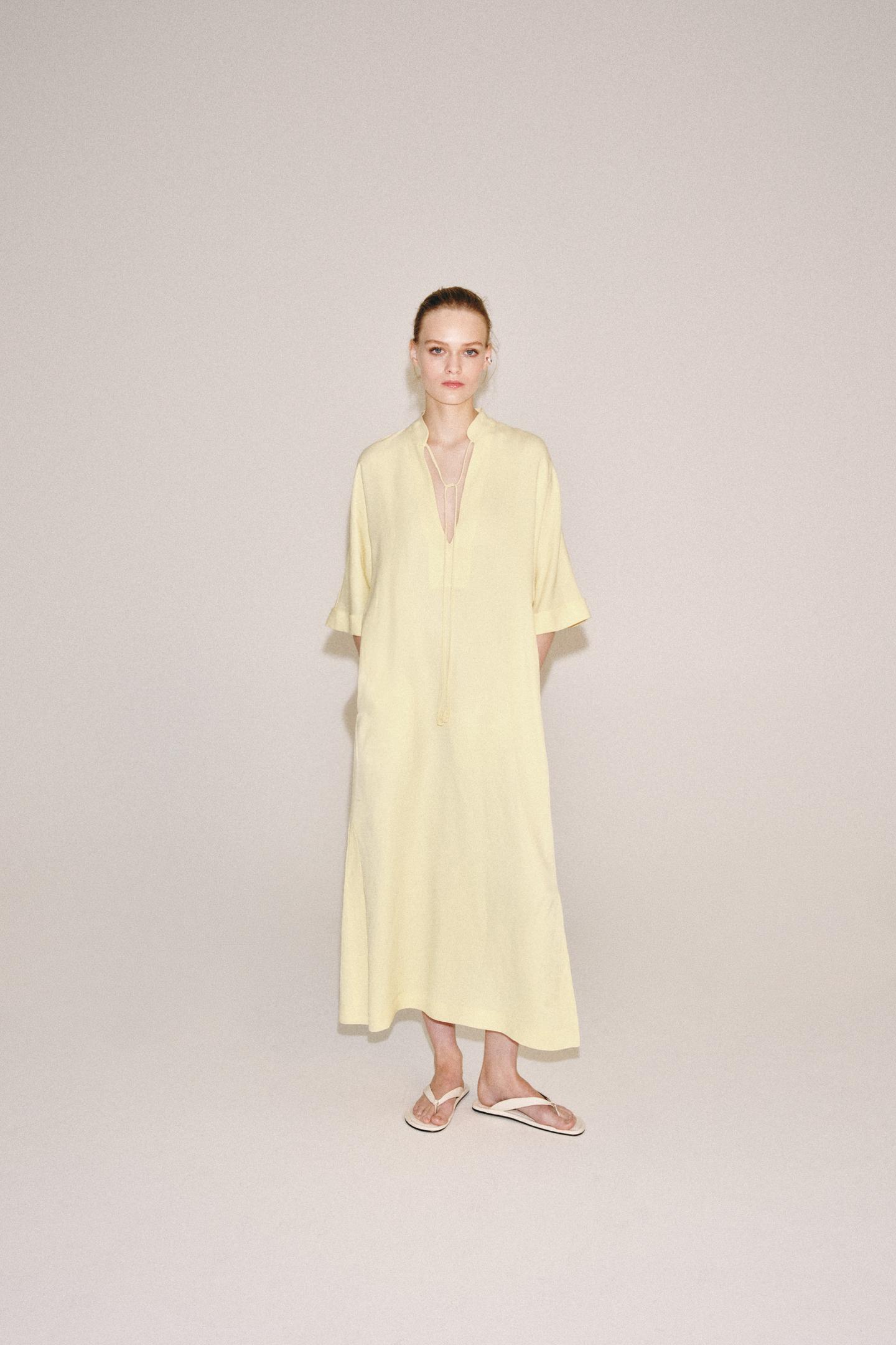 Женское платье Zara ZW Collection MIDI, цвет: Жёлтый — фото 7