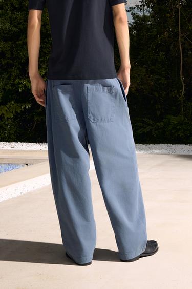 Zara 打褶燈籠版長褲 - 灰色 / 藍色