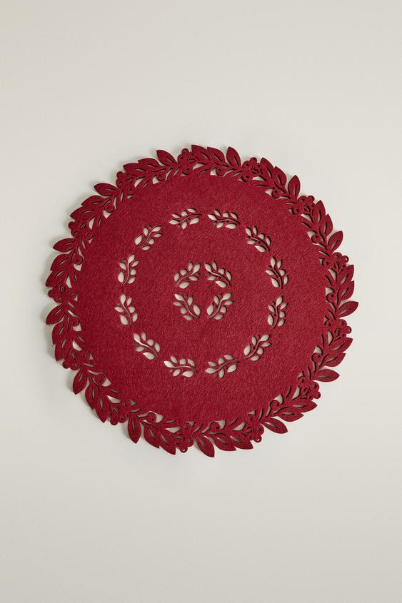 CHRISTMAS FELT PLACEMAT - Red by Zara - Image 0