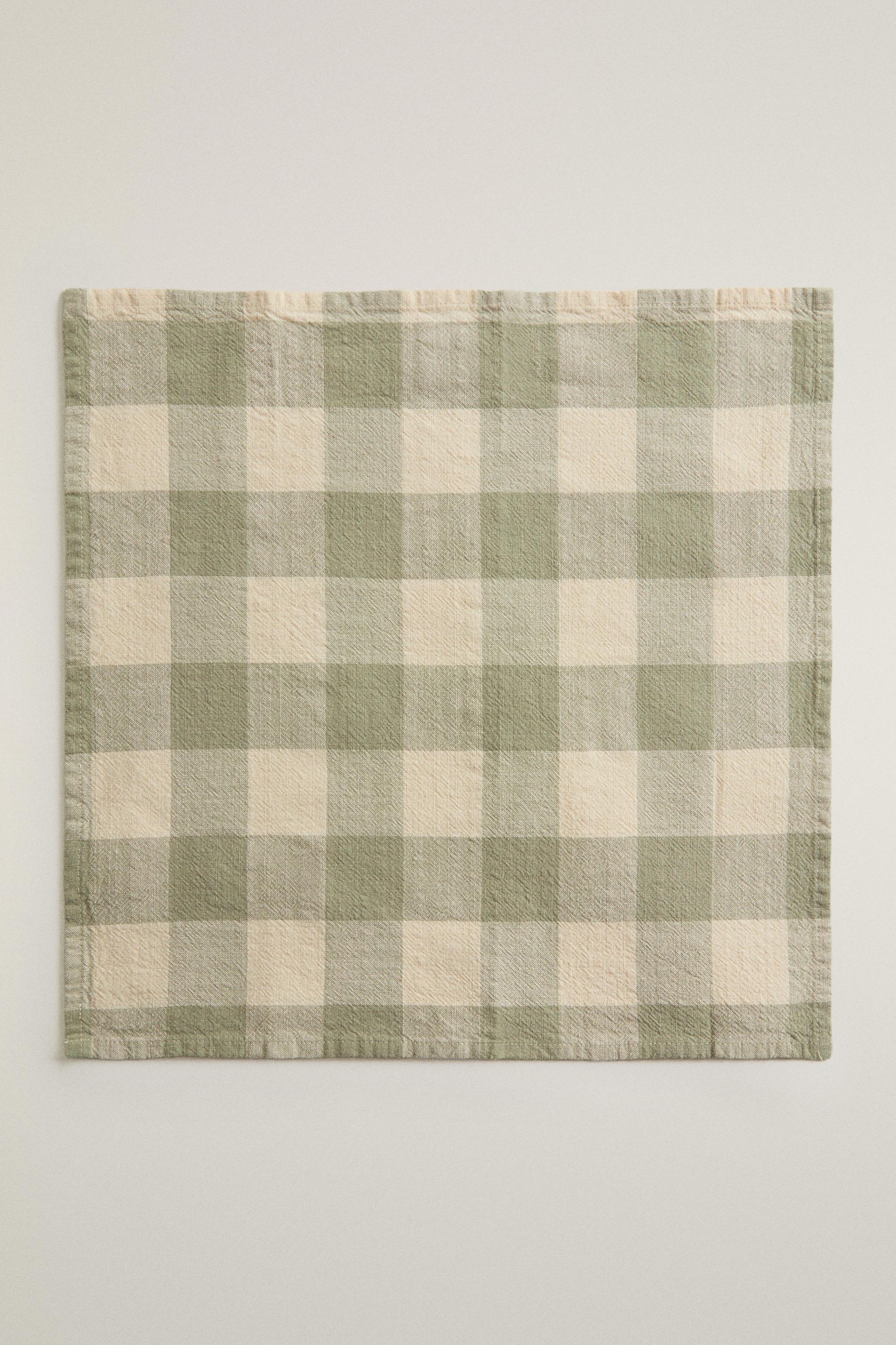 PACK OF DYED THREAD CHECK NAPKINS (PACK 2)