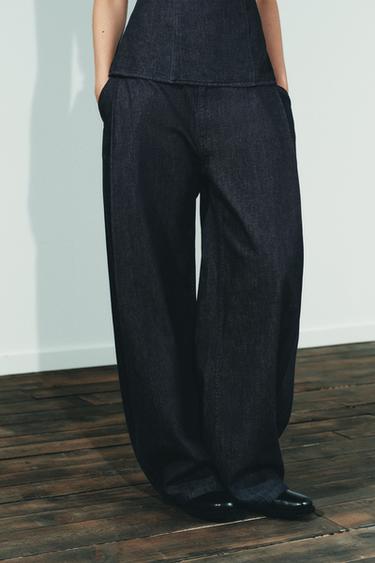 BALLOON TROUSERS WITH DARTS - Dark indigo by Zara - Image 2