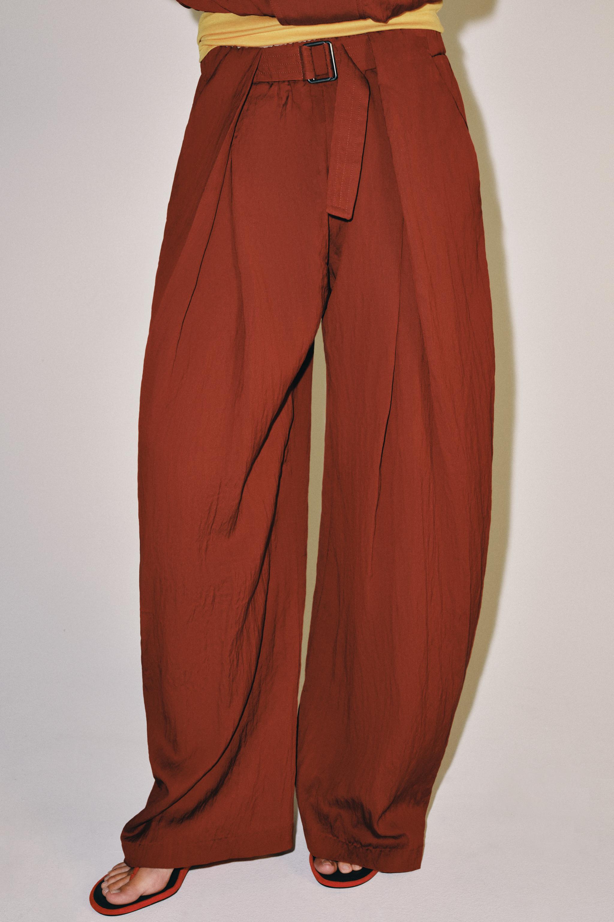 Женские брюки Zara ZW COLLECTION BUCKLE BELT PANTS — фото 6