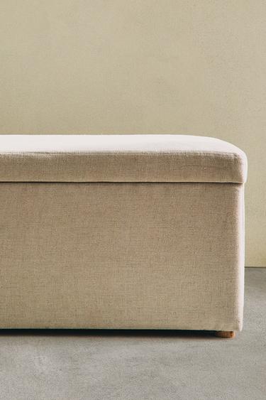 WOOD AND LINEN STORAGE BENCH - Light beige by Zara - Image 5
