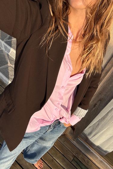 SACOU CU MÂNECĂ SUFLECATĂ ȘI MANȘETĂ CU IMPRIMEU - Maro de la Zara