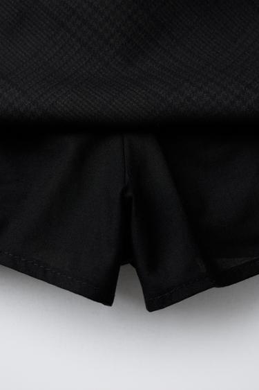 JUPE-SHORT À CARREAUX - Marron clair de Zara - Image 3