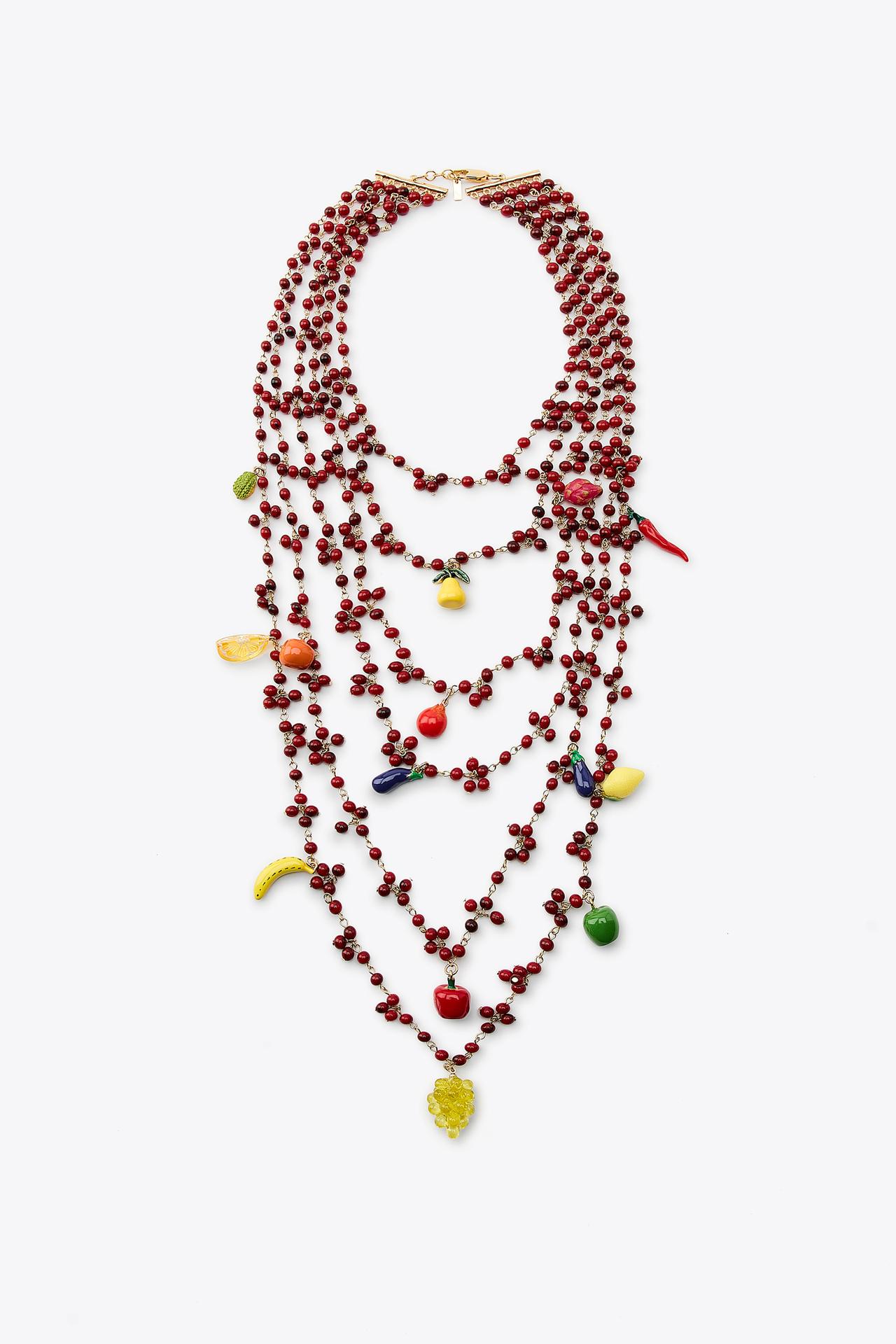 FRUIT BEAD WATERFALL NECKLACE