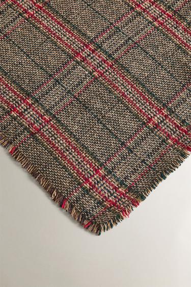 CHRISTMAS TARTAN THROW - Dark green by Zara - Image 1