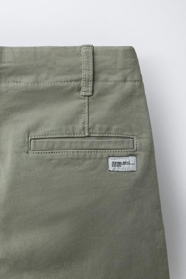 SHORT CHINO SLIM BASIQUE - Kaki de Zara - Image 3