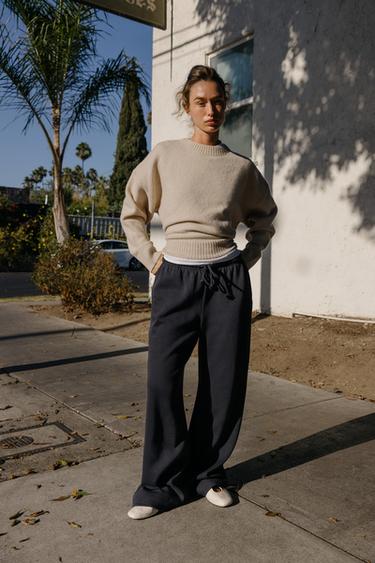 SOFT STRAIGHT-LEG TROUSERS - Charcoal by Zara - Image 0