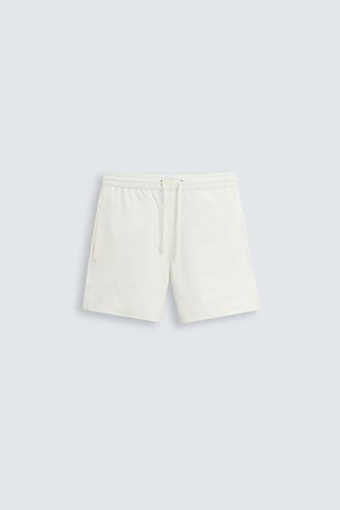 SEERSUCKER MID-LENGTH SWIMMING TRUNKS - Ecru by Zara