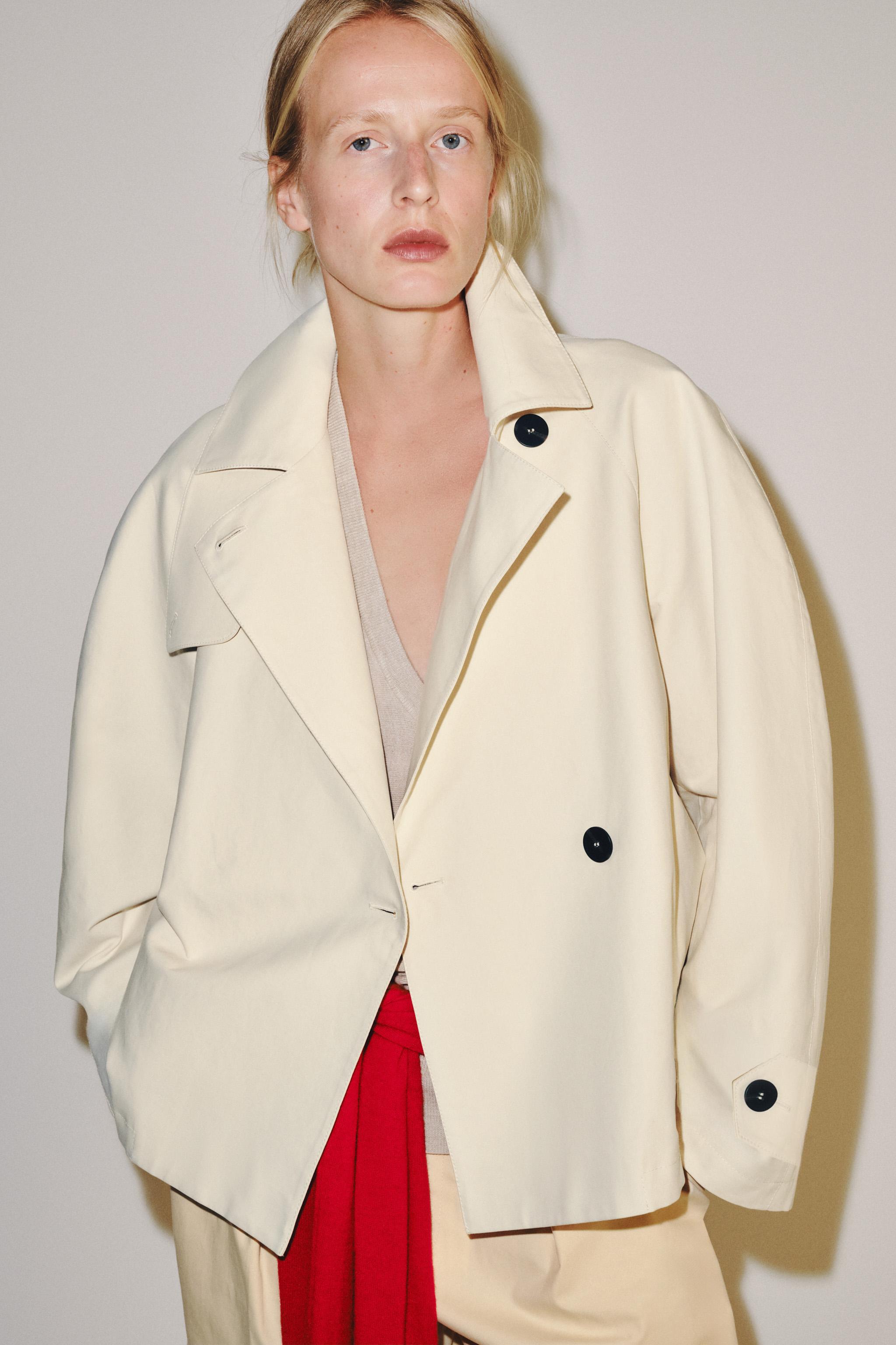 Zara ZW COLLECTION KISA TRENÇKOT görsel 2